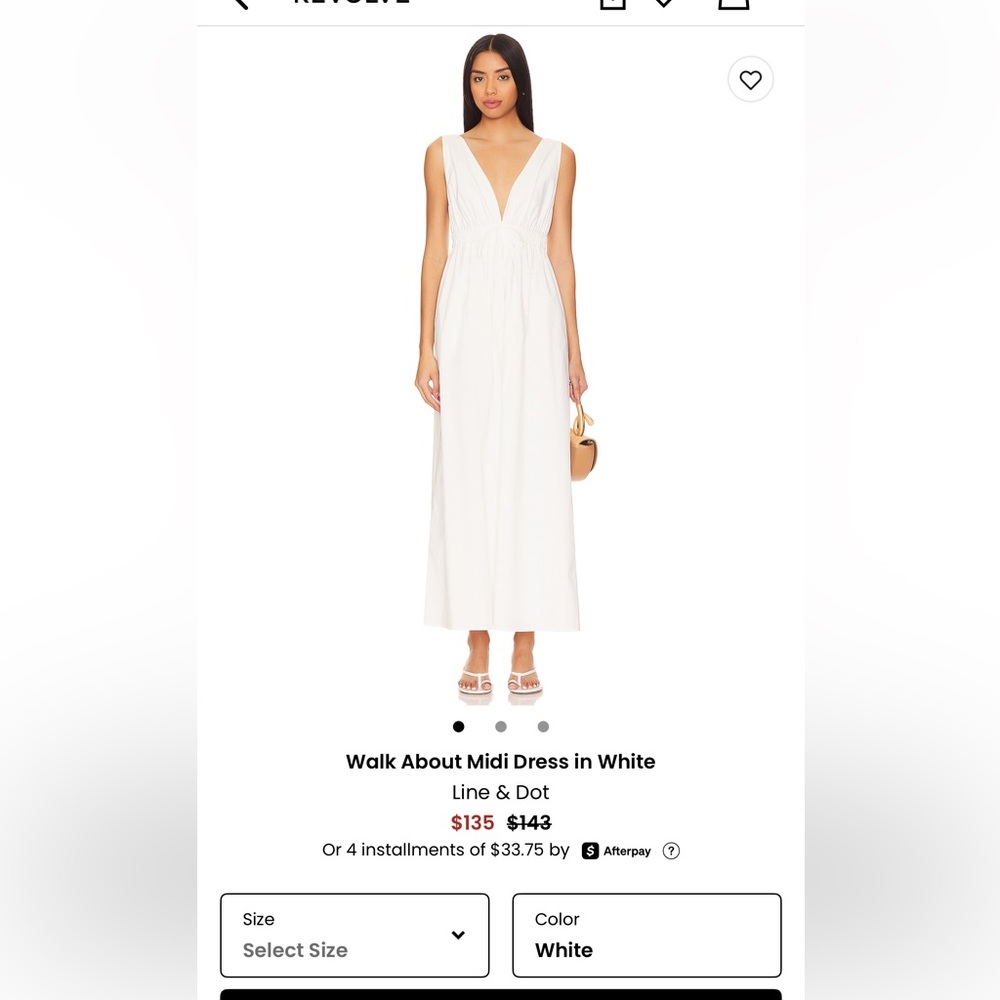 Line & Dot White Midi Skirt